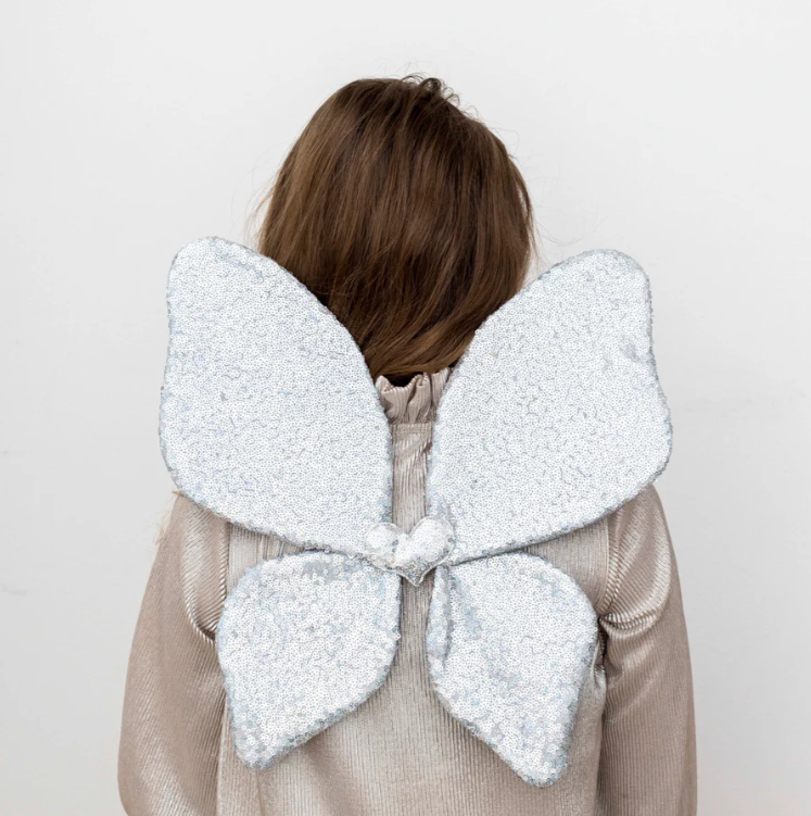 Sparkle Sequin Wings, Silver