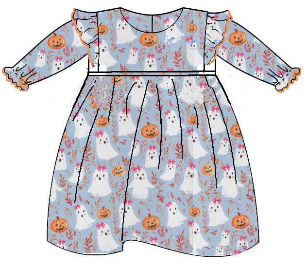 Halloween Ghost Print Dress