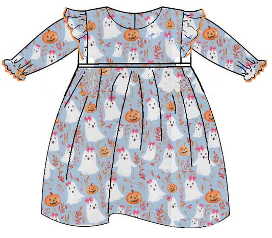 Halloween Ghost Print Dress