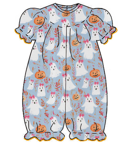 Halloween Ghost  Ghost Print Long Bishop Bubble