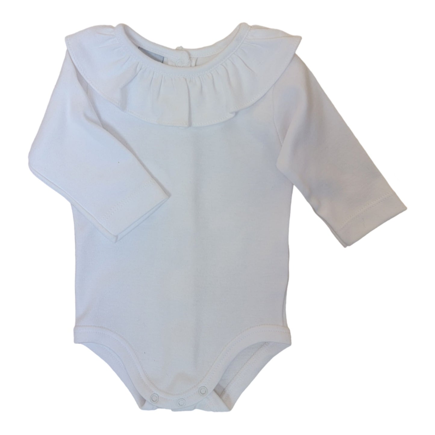 Girl's Long Sleeve Ruffle Collar Bodysuit