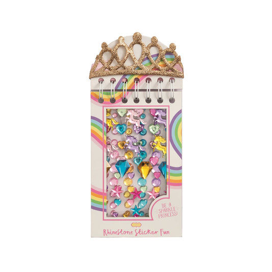 Gold Rhinestone Sticker Book & Crown Set