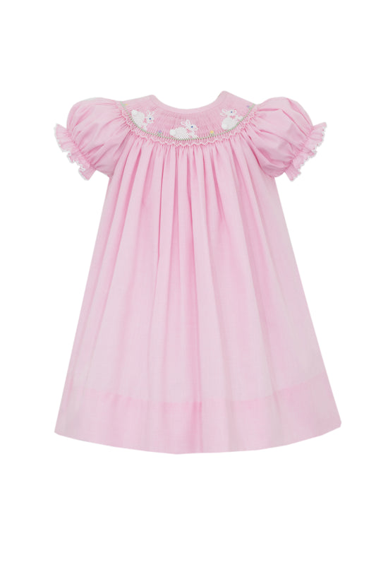 Bunnies Bishop Smocked Pink Micro Check Dress