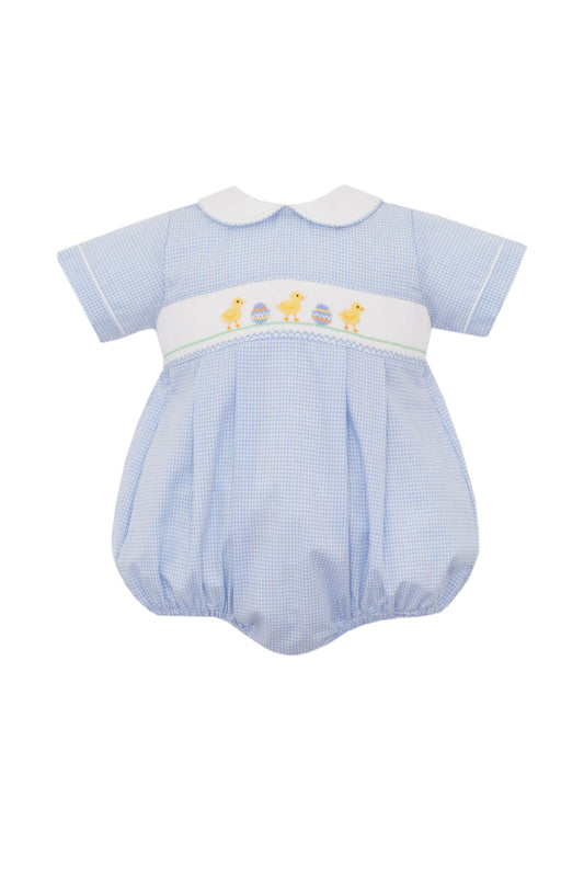 Boy's Chicks Smocked Blue Gingham Bubble