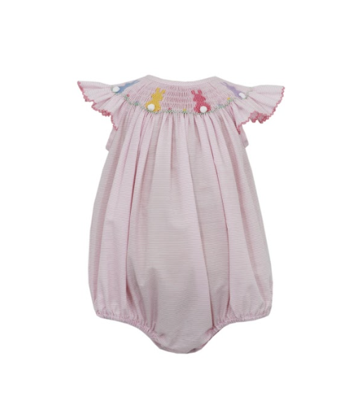 Cottontails Bishop Smocked Pink Check Bubble