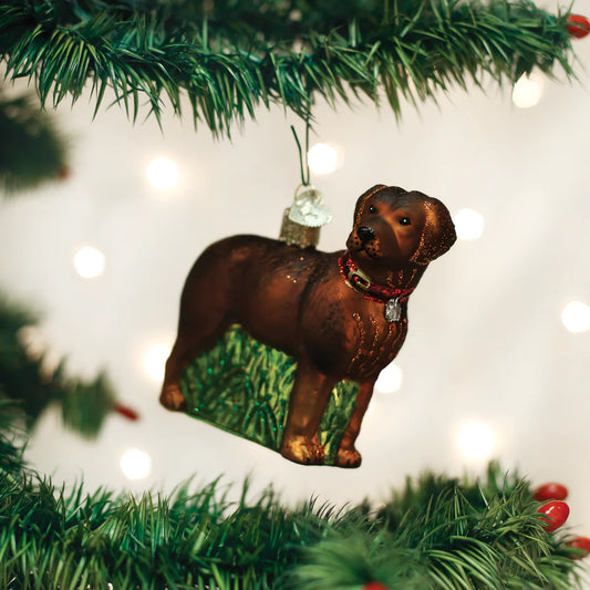 Ornament, Standing Chocolate Lab