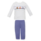 Boy's Woodland Friends Royal Blue Micro Check Pant Set