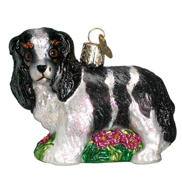 Ornament, Black & White King Charles Spaniel