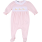 Just Ducky Classics Smocked Pink Footie