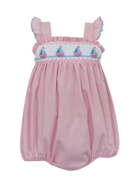 ALBANY PINK GINGHAM BABY FISHING ROMPER – Babes Beer and Barra