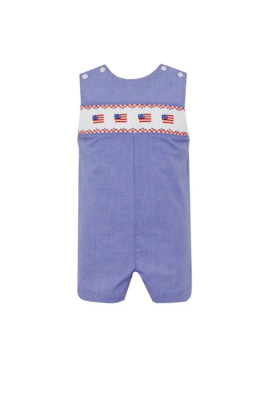 Flags Smocked Royal Blue Micro Check John John