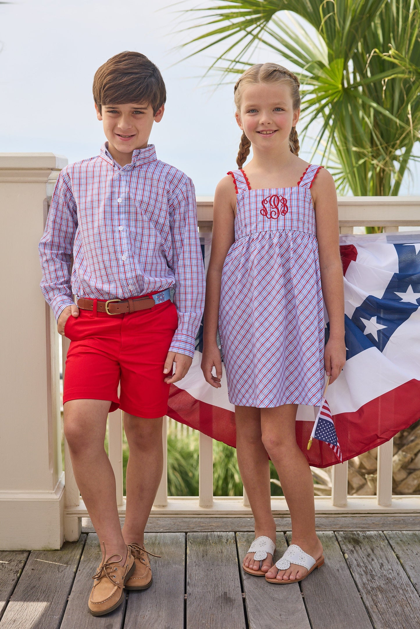 Evie Dress - Patriotic Plaid