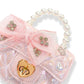 Embellished Bow Shiny Quilted Purse, Pink