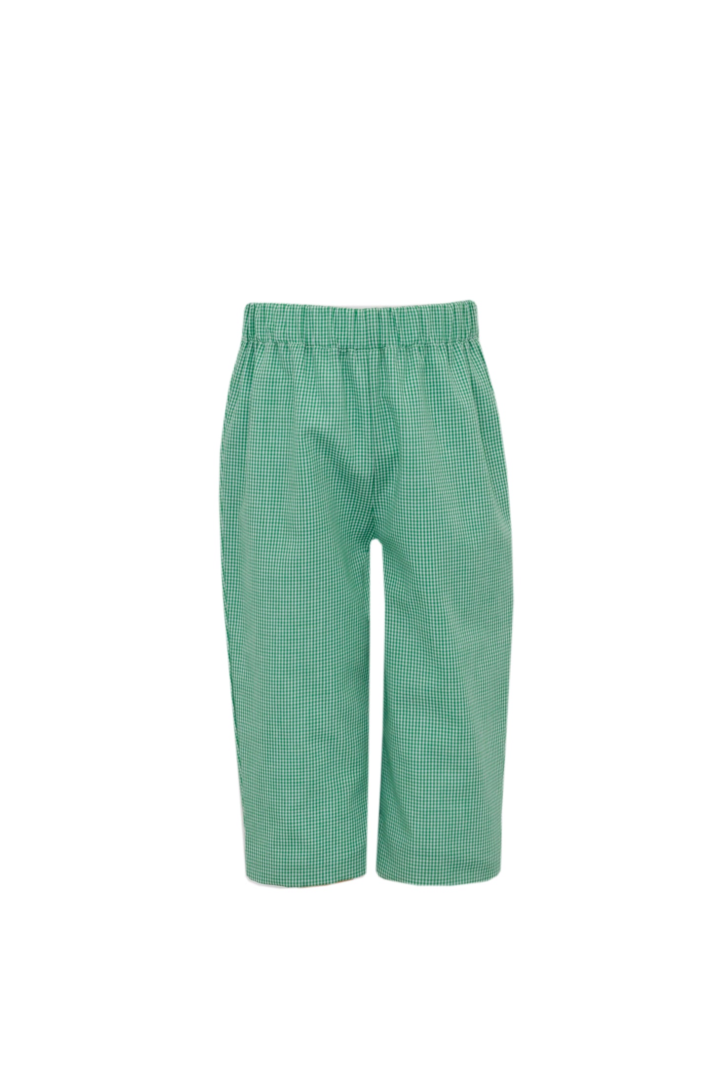 Boy's Santa Green Gingham Pants