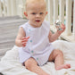 Little English Classic davis day set with embroidered sailboats and buttons running down front right side, for baby