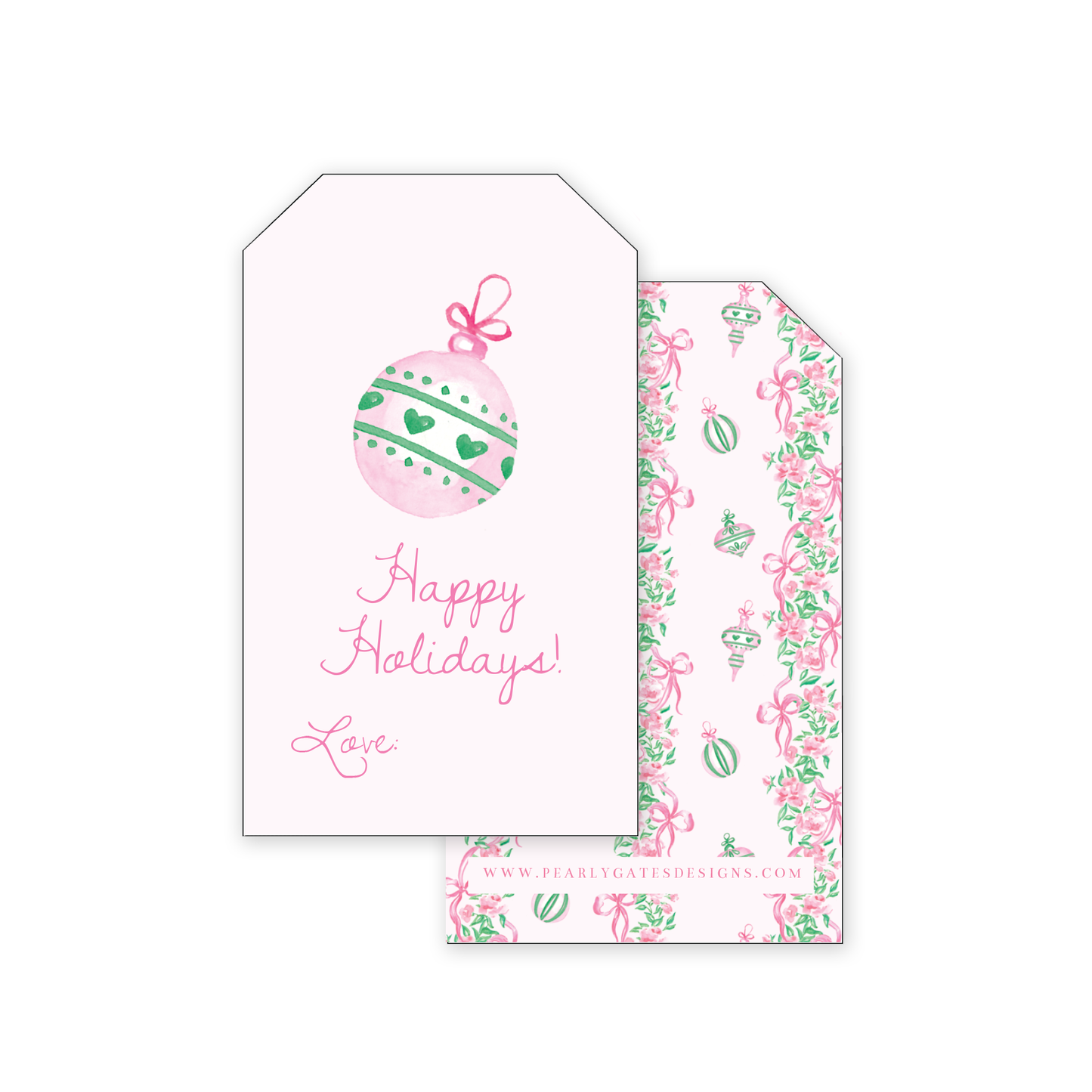 Set of 10 Gift Tags, A Pink Christmas