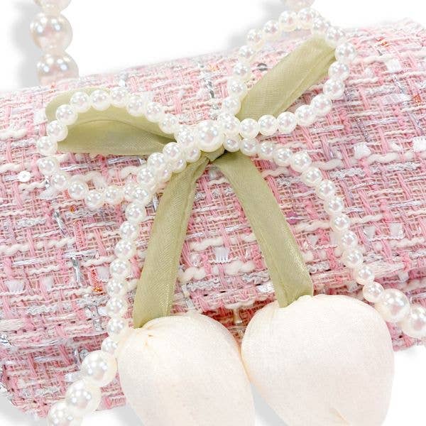 Lily & Bow Tweed Purse, Pink