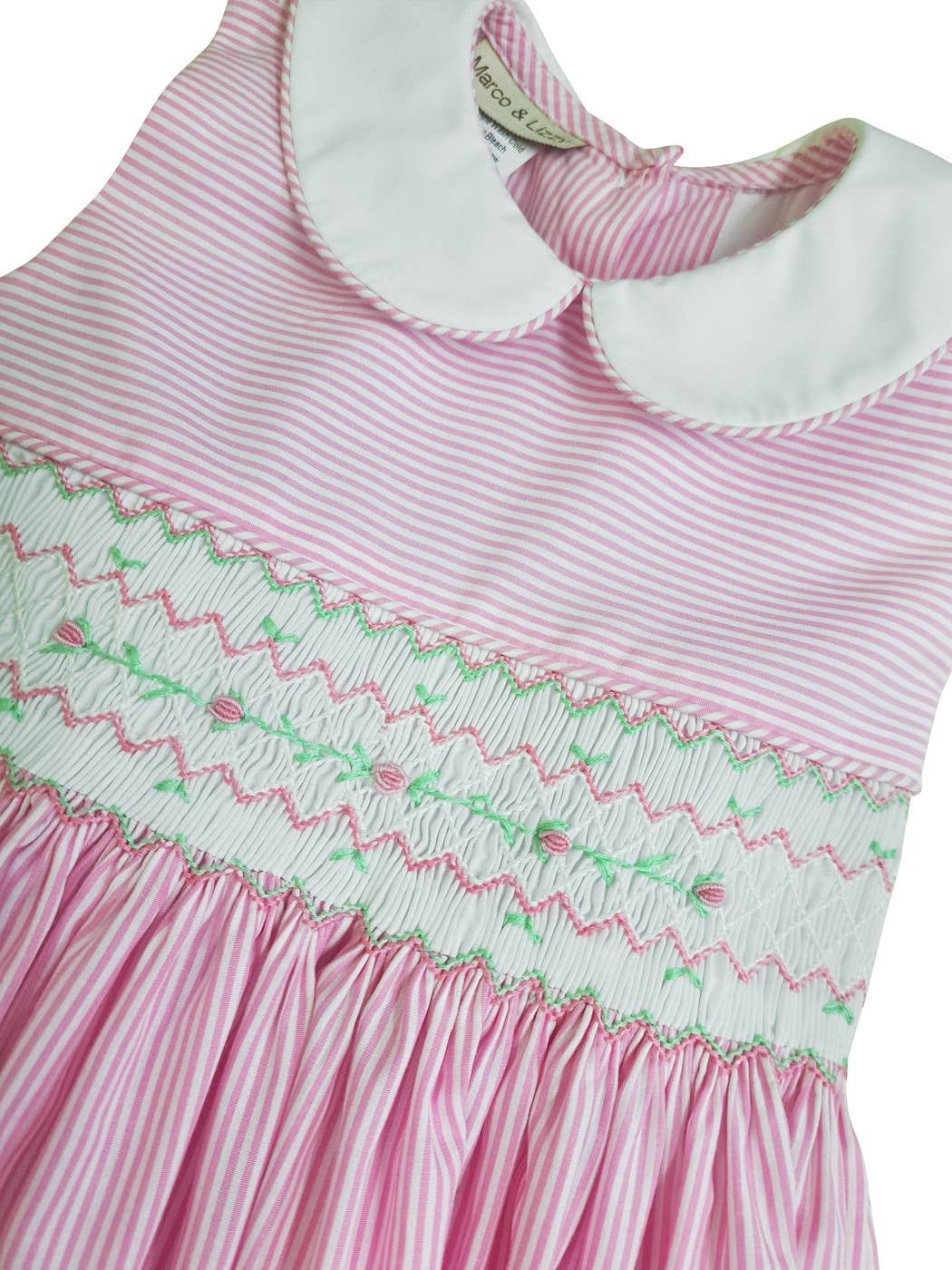 Taylor Pink Stripe Smocked Sleeveless Dress