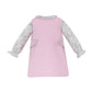 Pink Corduroy Jumper with Floral Blouse