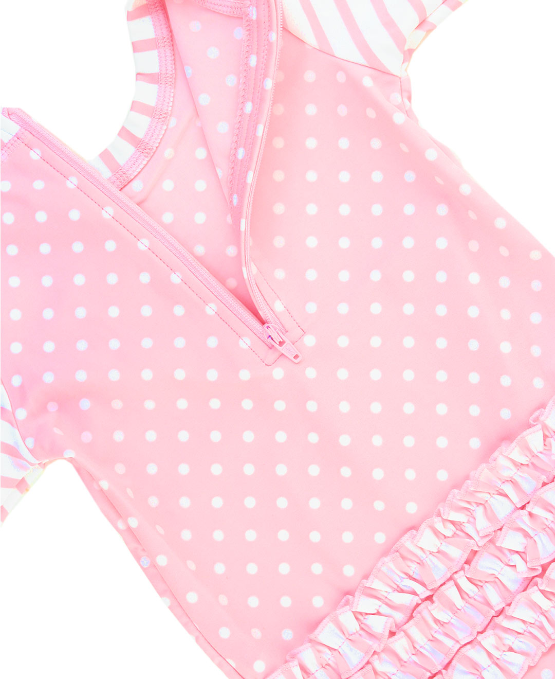 Pink Polka Dot One Piece Rash Guard