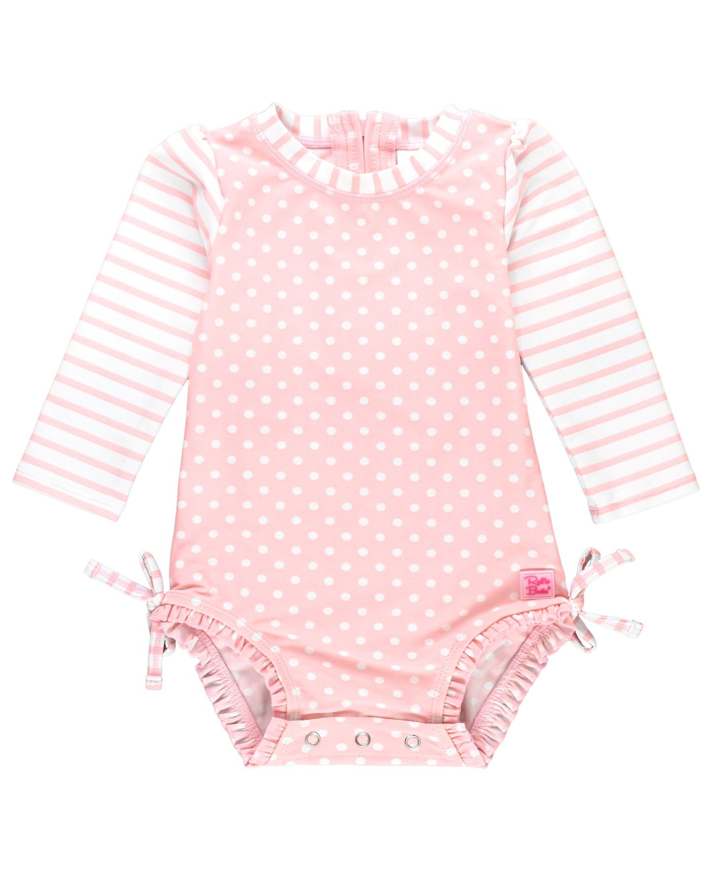 Pink Polka Dot One Piece Rash Guard