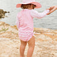 Pink Polka Dot One Piece Rash Guard