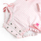 Light Pink Gingham One Piece Rash Guard