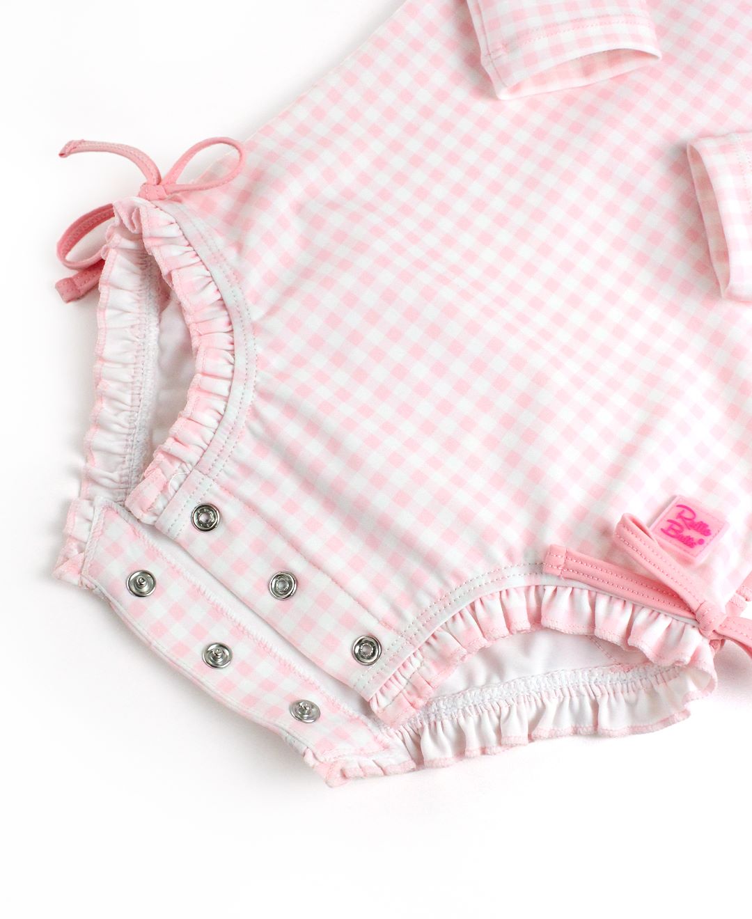 Light Pink Gingham One Piece Rash Guard