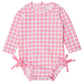 Bubblegum Pink Gingham One Piece Rash Guard