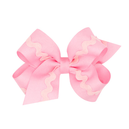 Medium Grosgrain Hair Bow with Ric-Rac Trim