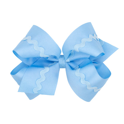 King Grosgrain Hair Bow with Ric-Rac Trim