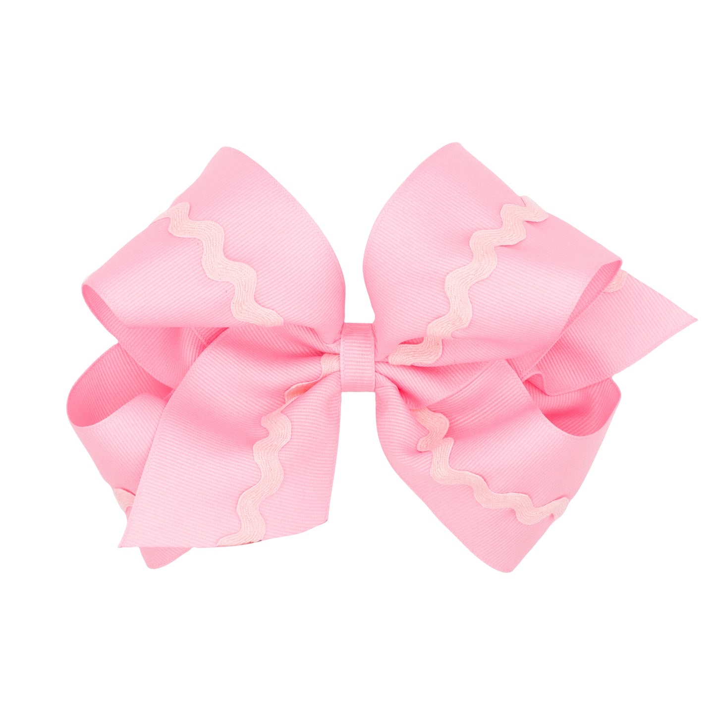 King Grosgrain Hair Bow with Ric-Rac Trim