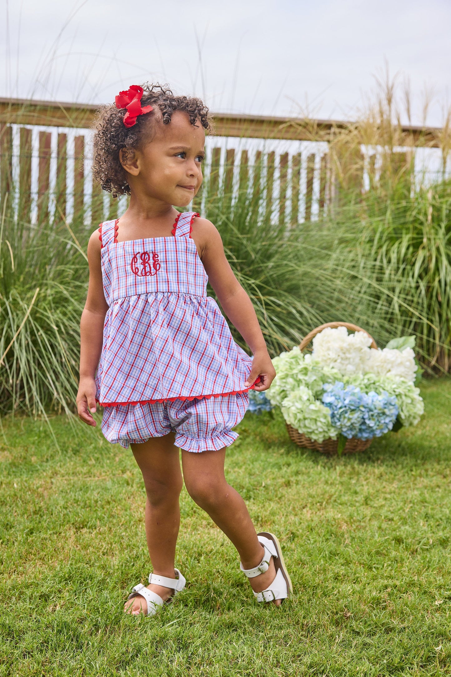 Evie Bloomer Set - Patriotic Plaid