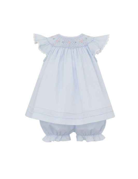 Bishop Smocked Light Blue Swiss Batiste Bloomer Set