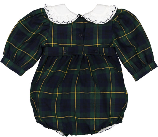 Navy Tartan Bubble Romper