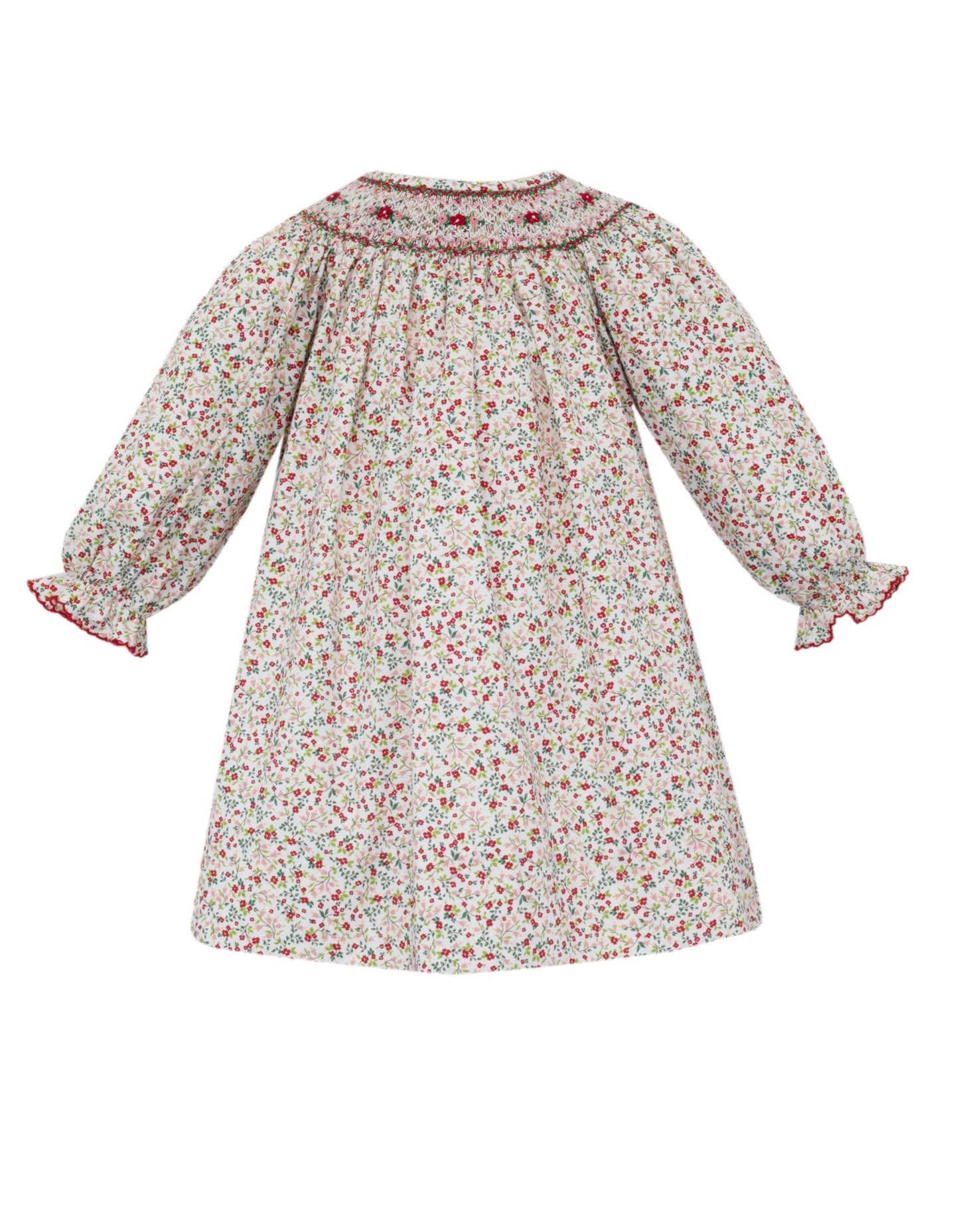 Lily Red & Pink Holiday Liberty Print Bishop Dress