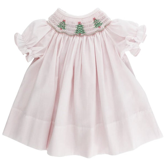 Smocked Pastel Trees Bishop Dress