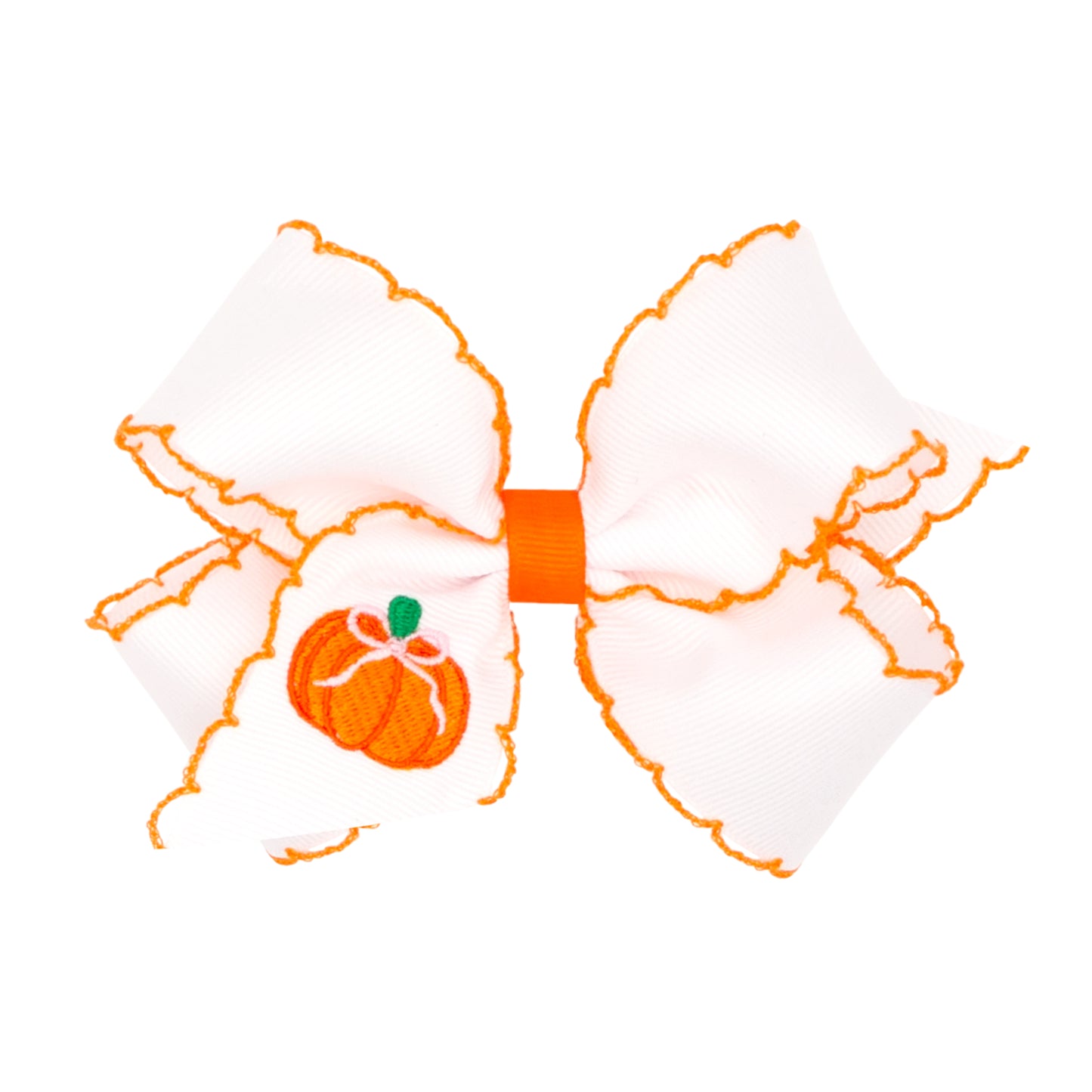 Embroidered Pumpkin Hair Bow