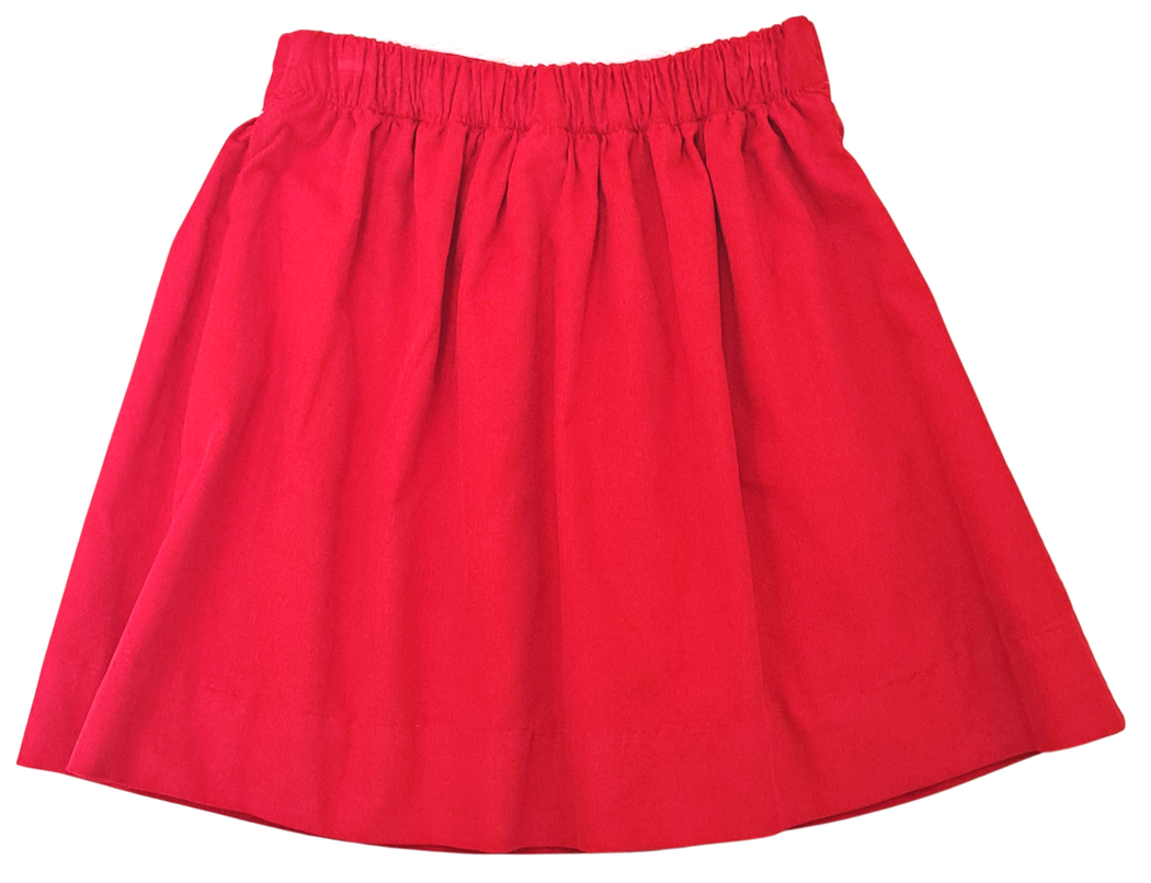 Corduroy Red Christmas Skirt