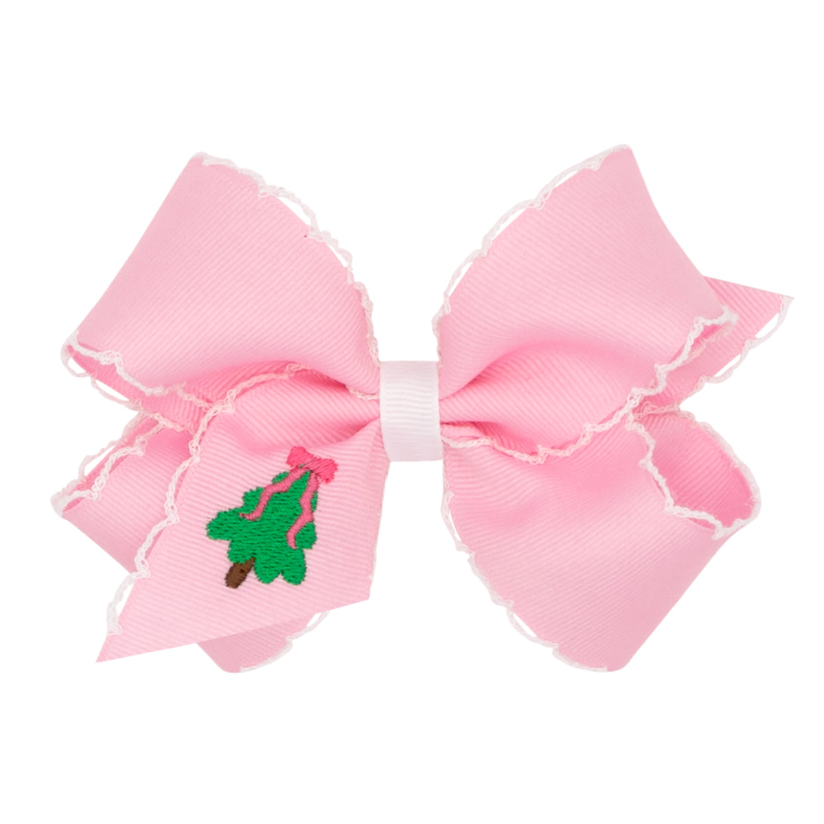 Embroidered Christmas Tree Hair Bow