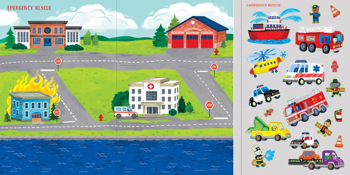 Cars, Trucks, & Big Rigs Sticker Book