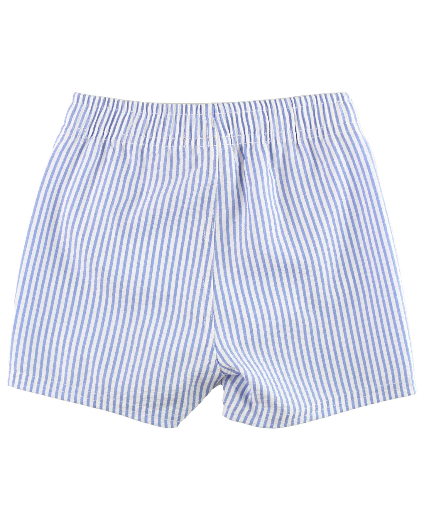 Periwinkle Blue Seersucker Swim Trunks