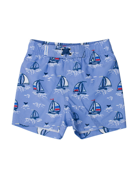 Blue Seas the Day Swim Trunks