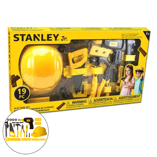 Yellow Toolbox Stanley Jr. 19-Piece Pretend Play Tool Set