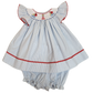Girl's Sailboat Smocked Bishop Blue Seersucker Dress