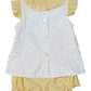 Daisies Embroidered Yellow Stripe Bloomer Set