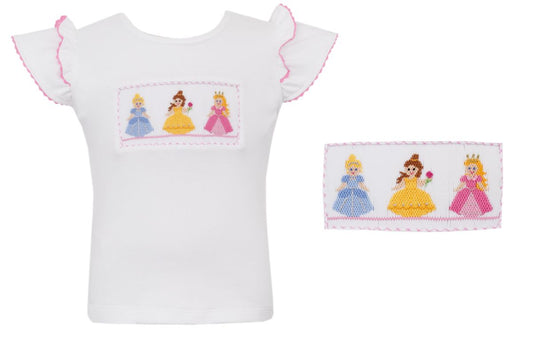 Princess Smocked White T-Shirt