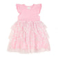 Pink Ditsy Daisy Easter Tiered Short Sleeve Tutu Dress