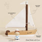 Wooden Sailing Boat & Captain