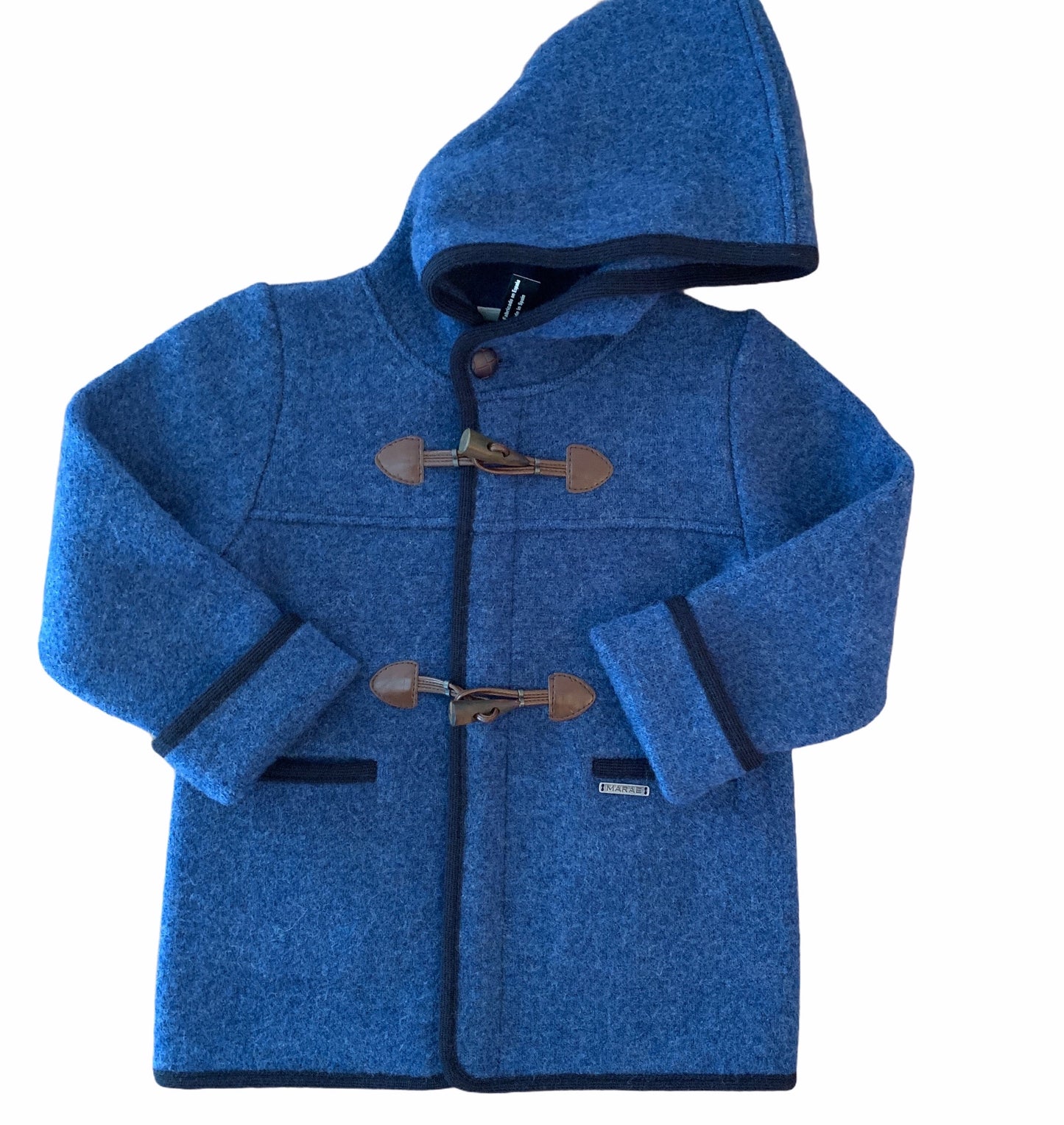 Medium Blue Toggle with Hood Horns Coat